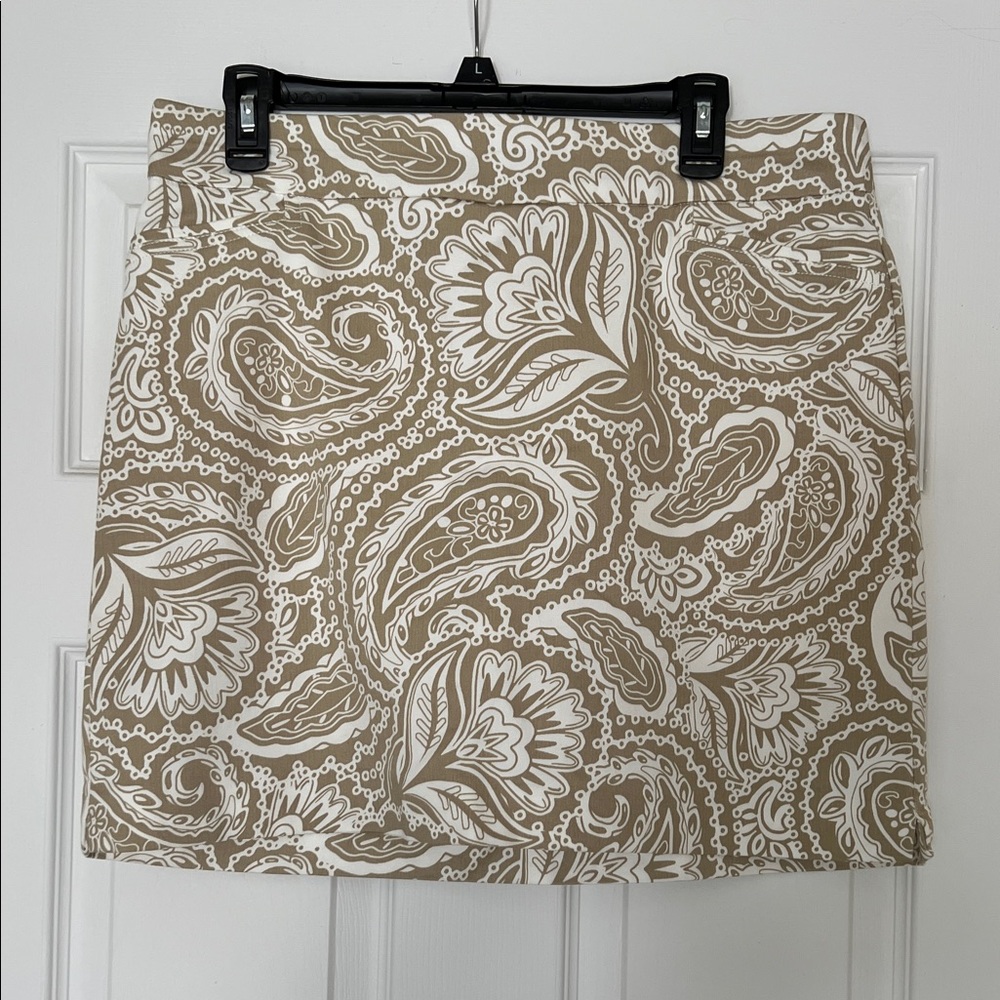 Women's Beige Paisley Print Skirt
